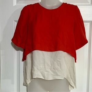 Elizabeth & James 100% Silk Layered Top, Size XS